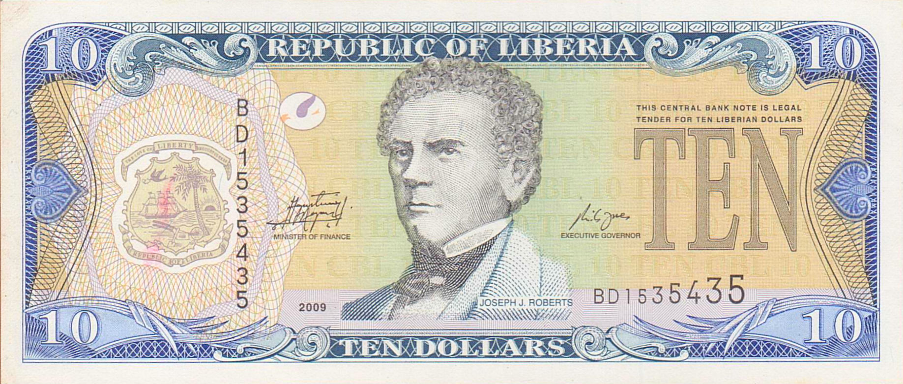 Liberia 10 2009 UNC P-27/e